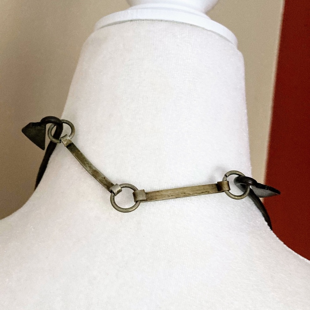 Vintage Hmong Miao Silver Ceremonial Dangling Fish Metal Necklace Boho Collar - Picture 9 of 10